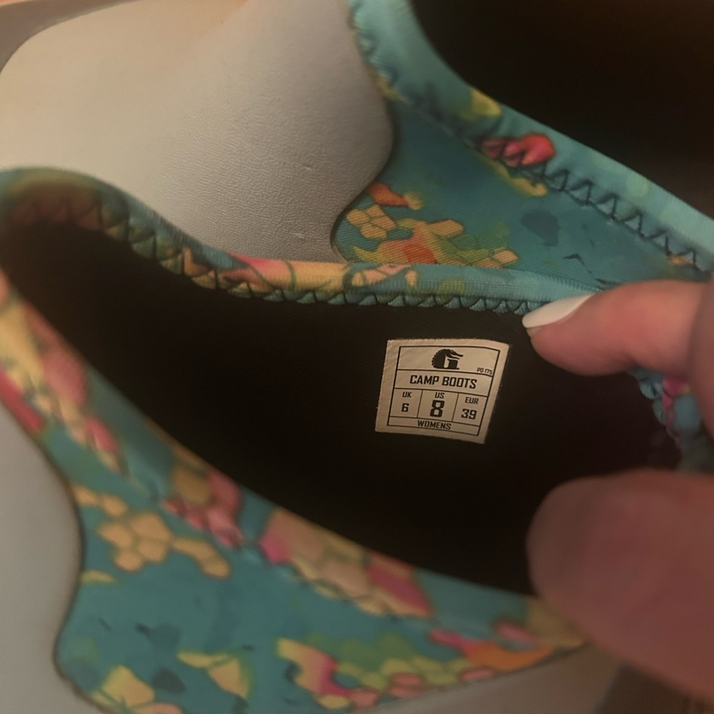 Waterproof Gray & Teal Slip-On Women's Rain Boots - Picture 5 of 5